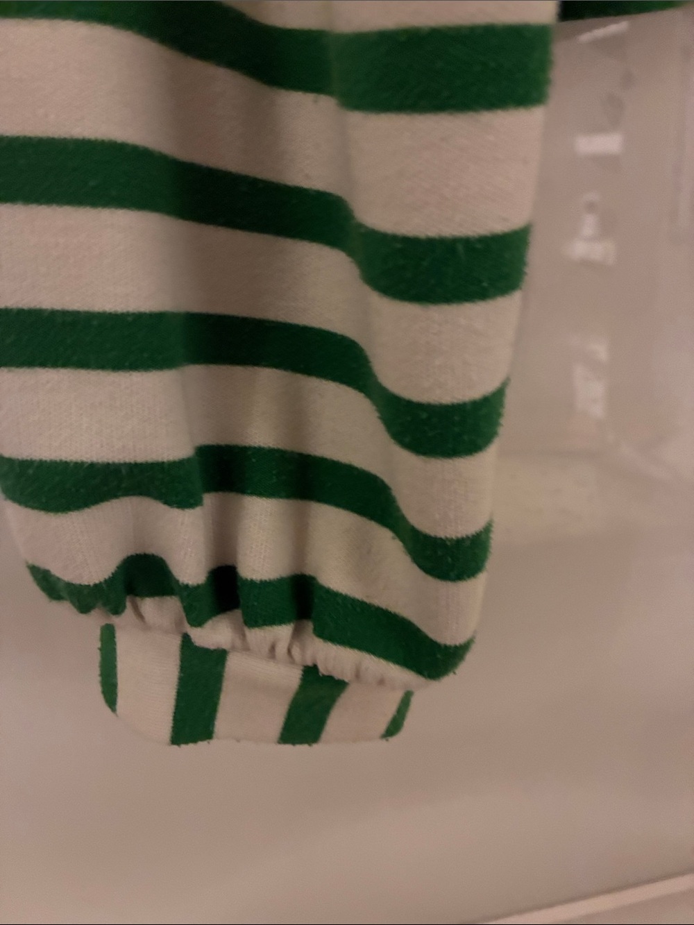 Green and White Striped Long Sleeve Top Maeve by Anthropology - Picture 3 of 4